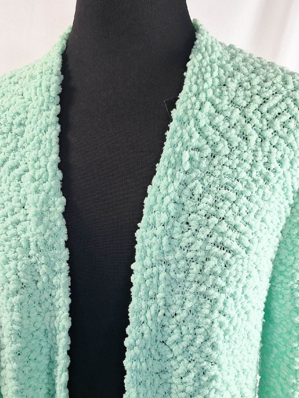 Zenana Outfitters Plush Open-Front Cardigan - Mint Green
